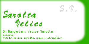 sarolta velics business card